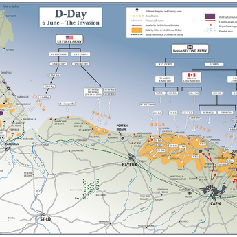 D-Day Invasion Map Poster